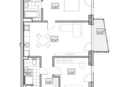 3 odalılar yeni binada daireler 76 m² Vidzeme Suburb'da, Letonya. 245,000 €