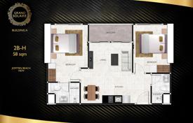 2 odalılar daire 58 m² Pattaya'da, Tayland. $317,000
