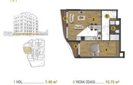 2 odalılar yeni binada daireler 58 m² Muratpaşa'da, Türkiye. $134,000